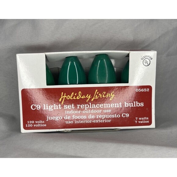Replacement C9 4 Pack Asstorted Christmas Bulbs GREEN - Picture 1 of 5